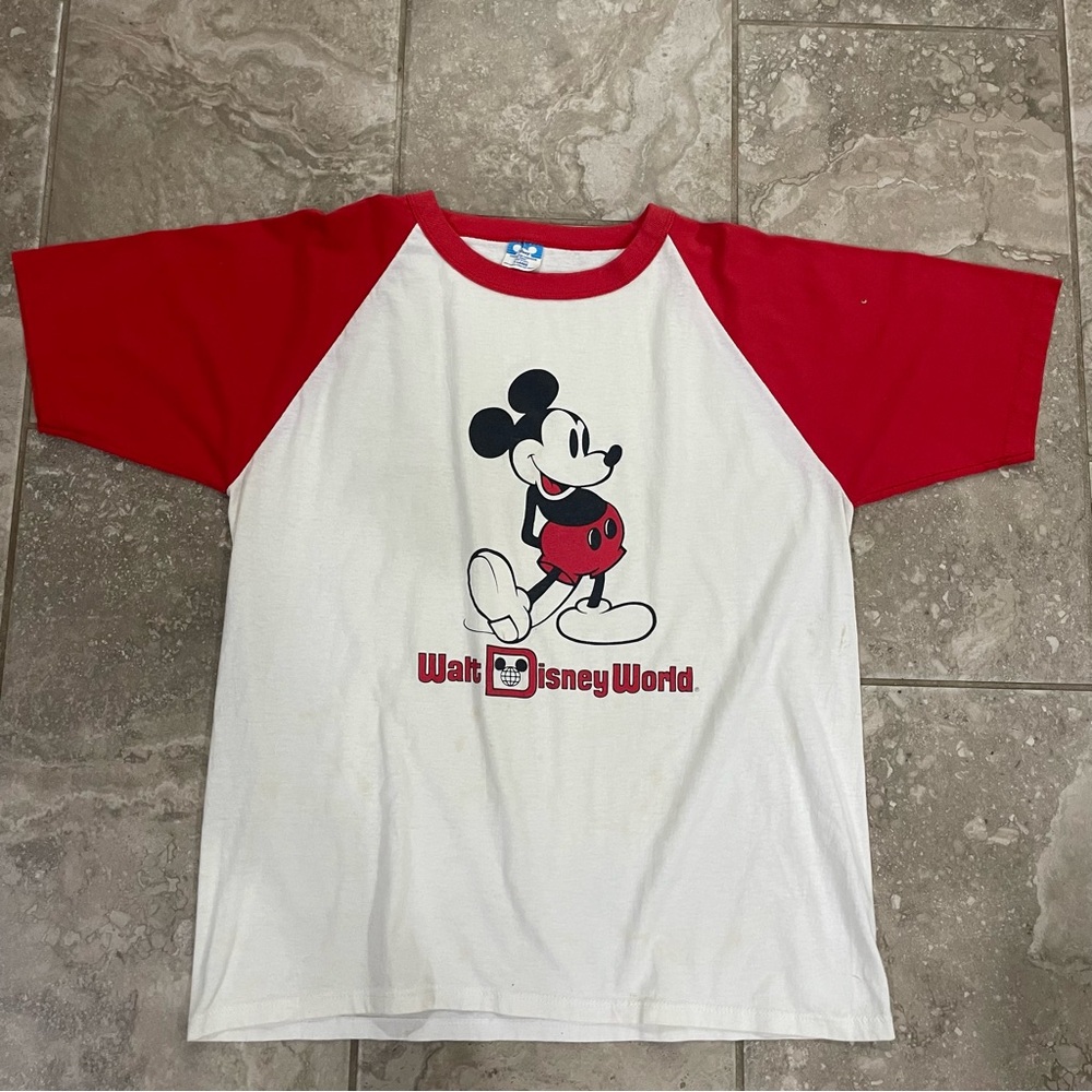 Vintage Disney Tee 80s Walt Disney World Mickey Mouse Single Stitch Size…